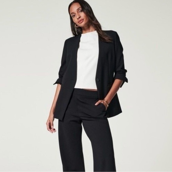 SPANX Black The Perfect Collarless Oversized Blazer Business Professional Small - Picture 2 of 6
